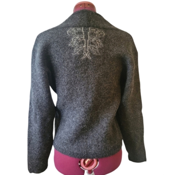 RIGOR Thick Knit 100% Baby Alpaca Unique Cozy V-Neck Longsleeved Sweater, Size S - Picture 2 of 9